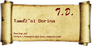 Tamási Dorina névjegykártya