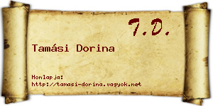 Tamási Dorina névjegykártya